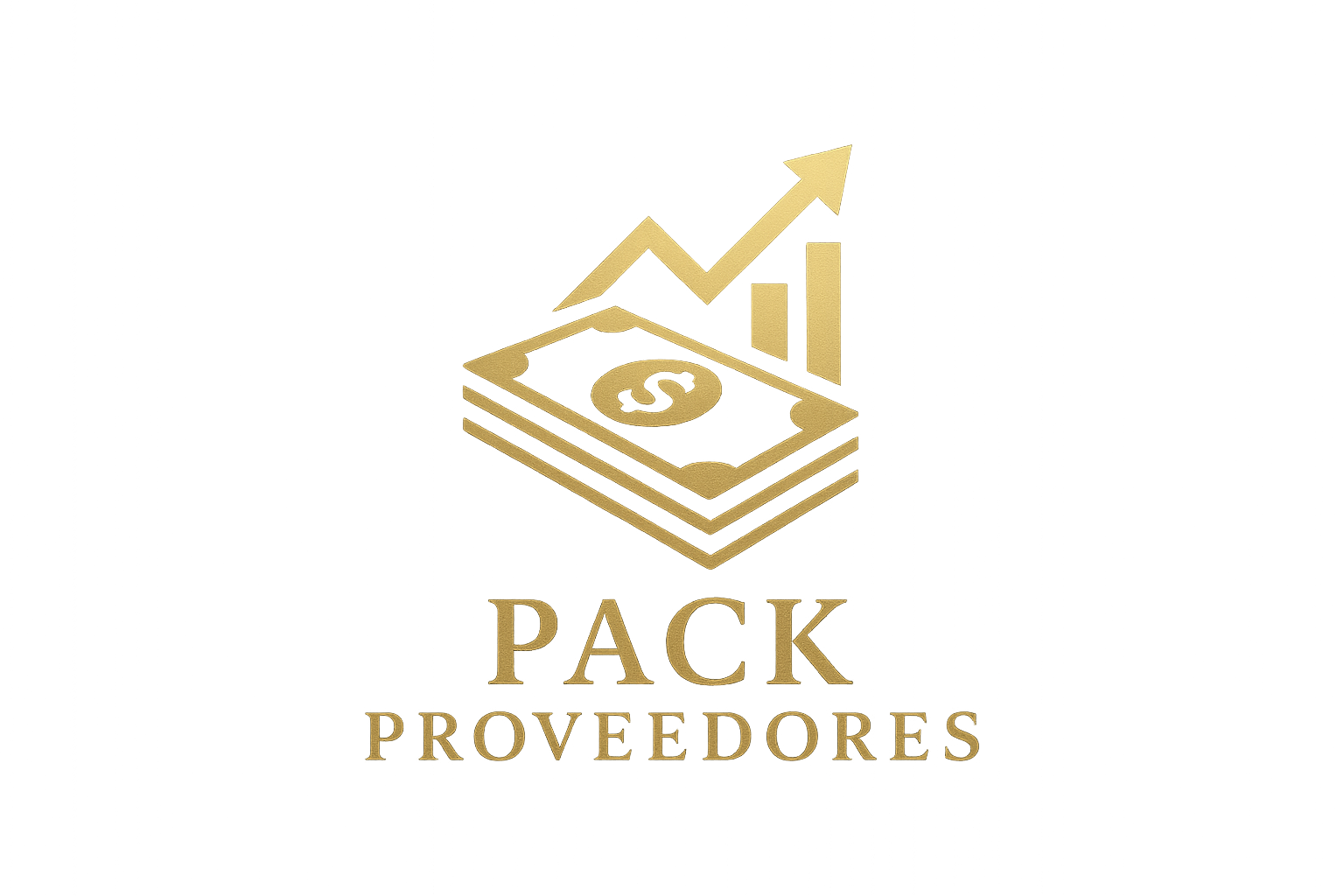 Ahora generame una imagen para poner de logo al producto "Pack Proveedores" que sea llamativa pero a la vez minimalista y pegue con los colores y la estética de la página. Es decir que exprese el lujo el dinero que exprese el dinero que pueda ganar si compra este pack. usa los colores oscuros pero también que resalte un color dorado, colores de lujo.