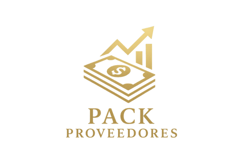 Ahora generame una imagen para poner de logo al producto "Pack Proveedores" que sea llamativa pero a la vez minimalista y pegue con los colores y la estética de la página. Es decir que exprese el lujo el dinero que exprese el dinero que pueda ganar si compra este pack. usa los colores oscuros pero también que resalte un color dorado, colores de lujo.