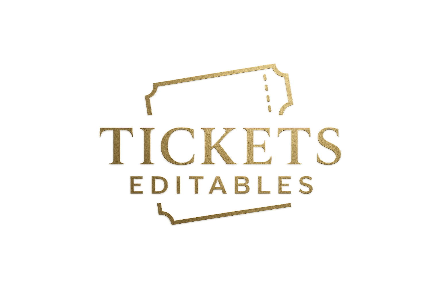 Ahora generame una imagen para poner de logo al producto "Tickets Editables" que sea llamativa pero a la vez minimalista y pegue con los colores y la estética de la página. Es decir que exprese el lujo el dinero que exprese el dinero que pueda ganar si compra este pack. usa los colores oscuros pero también que resalte un color dorado, colores de lujo.
